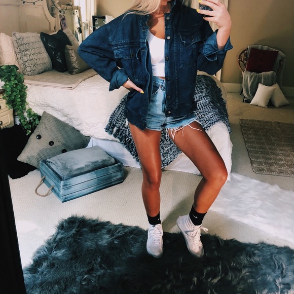 Vintage Jackets & Blazers - vtg dark wash denim jacket